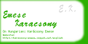 emese karacsony business card